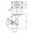画像2: 自在キャスタープレート式(ストッパー付)ハンマーキャスター (2)